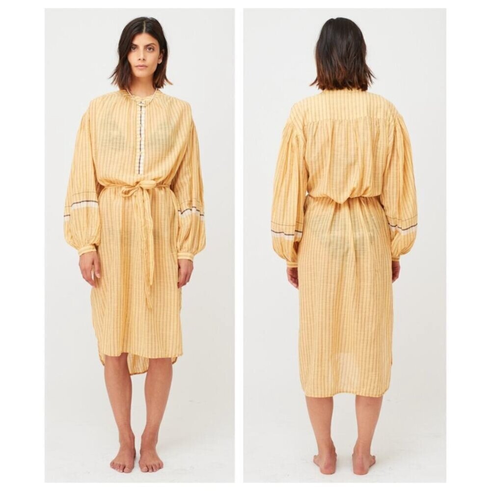 Ulla Johnson Rabea striped cotton midi dress Size 8‎ Wheat